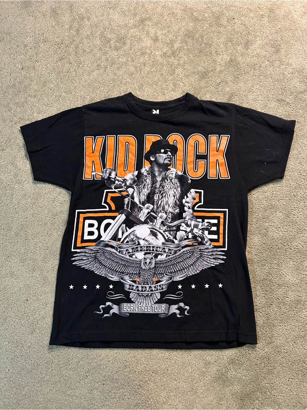 Vintage Kid Rock 2011 Tour AOP T SHIRT Size Medium Y2K Band Born Free